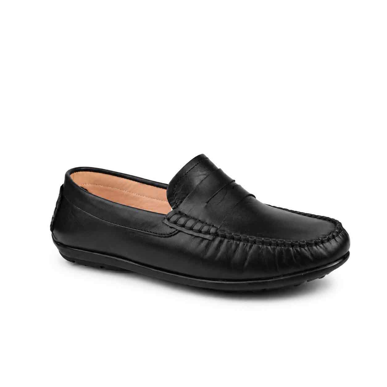 Moccasin pour homme confort 004 noir cuir   Mocassin homme Maroc